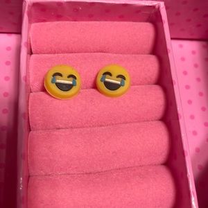 laugh emoji earrings